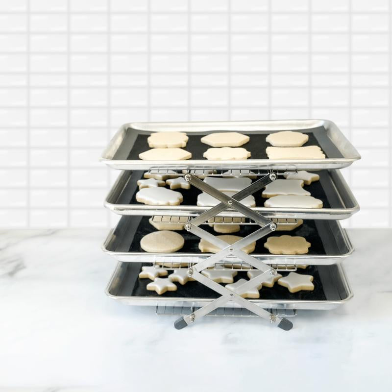 Space-Saving Collapsible Cookie Rack for Effortless Baking and Cooling