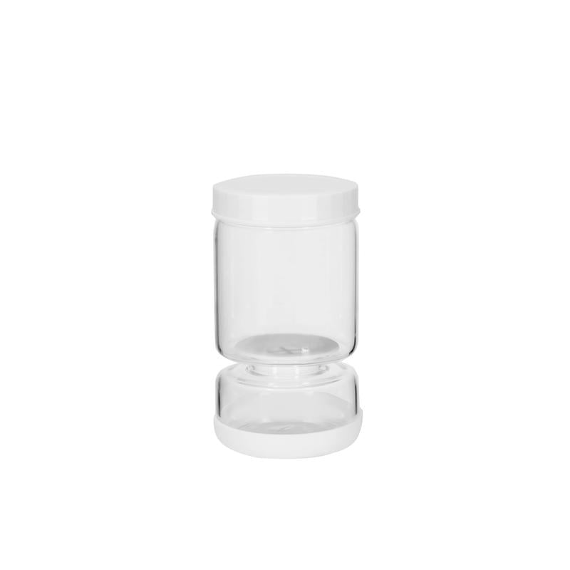 Genicook Flip-Over Dual-Part Glass Pickle Jar - Mess-Free Serving & Food Preservation in Hand Blown Glass